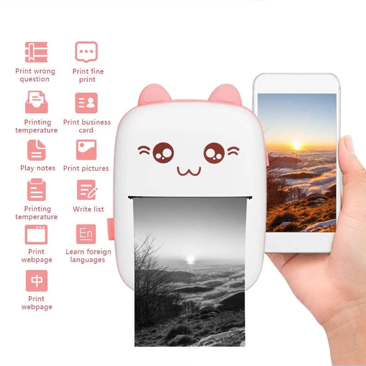 Mini impresora portatil gatito