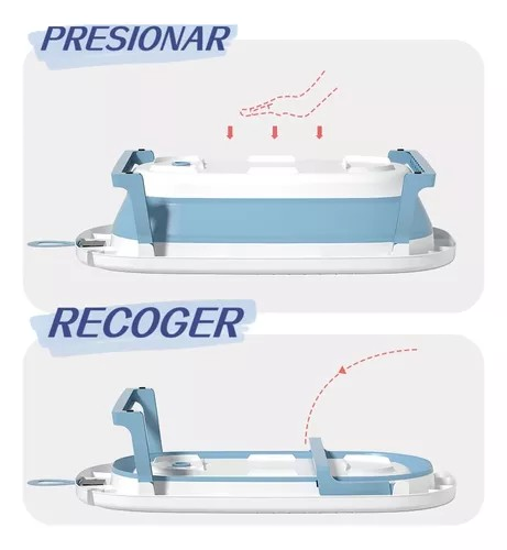 Bañera plegable con cojín de estrellas y termómetro