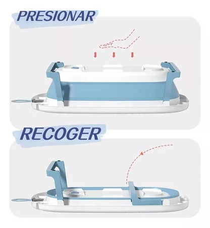 Bañera plegable con cojín de estrellas y termómetro